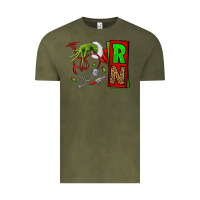 Vintage Olive Christmas Character  Nurse Vintage Tee - NancyCooperArtShop