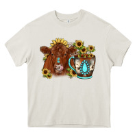 Sunflower Coffee Cup Red Angus Gemstone Heavy Core Tee | Teevron