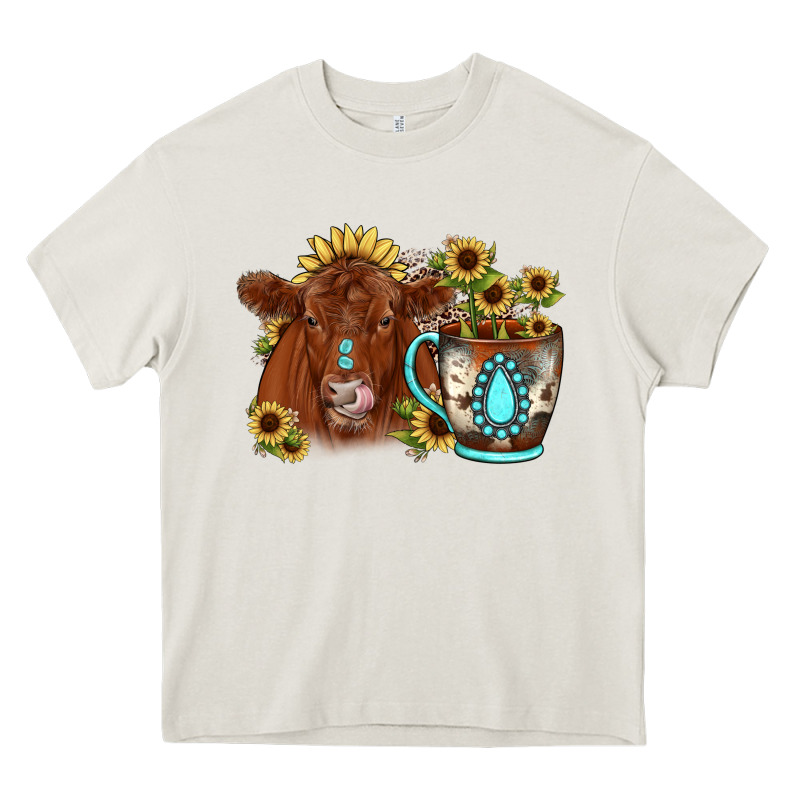 Sunflower Coffee Cup Red Angus Gemstone Heavy Core Tee by JahusDesignShop | Teevron