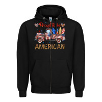 Black proud to be american truck Zipper Hoodie - BundleAndBundleShop