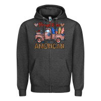 Charcoal Heather proud to be american truck Zipper Hoodie - BundleAndBundleShop