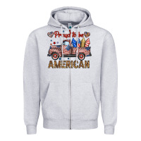 Heather Grey proud to be american truck Zipper Hoodie - BundleAndBundleShop