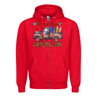 Red proud to be american truck Zipper Hoodie - BundleAndBundleShop