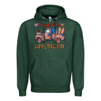Sports Green proud to be american truck Zipper Hoodie - BundleAndBundleShop