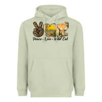 Matcha Peace Love Wild cat Heavyweight Hoodie - LillyAllenDesigns