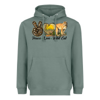 Sage Peace Love Wild cat Heavyweight Hoodie - LillyAllenDesigns