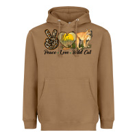 Toasted Coconut Peace Love Wild cat Heavyweight Hoodie - LillyAllenDesigns