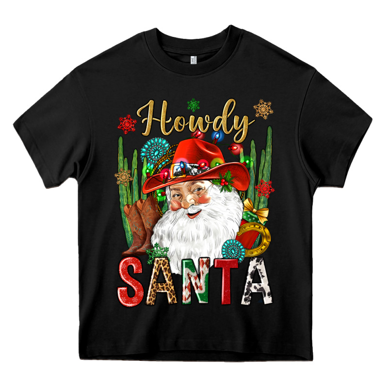 Howdy Santa Heavy Core Tee by NancyCooperArtShop | Teevron