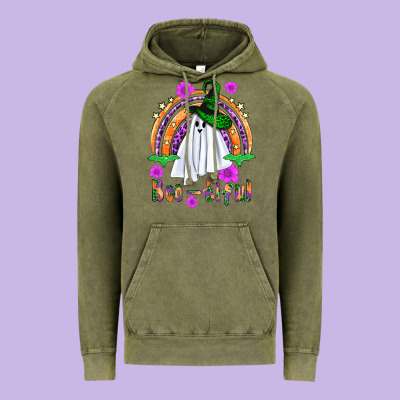 Boo-tiful Ghost Vintage Hoodie Designed By Nancycooperartshop