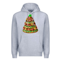 Heather Grey chocolate christmas cookie cake Premium Hoodie - FaDigitalArtStudio