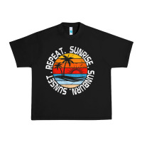 Black sunrise sunburn sunset repeat retro vintage gift vacation t shirt Urban Heavy Tee - tuanDangUi