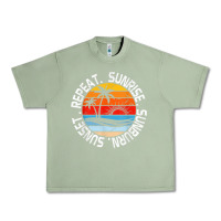 Oil Green sunrise sunburn sunset repeat retro vintage gift vacation t shirt Urban Heavy Tee - tuanDangUi