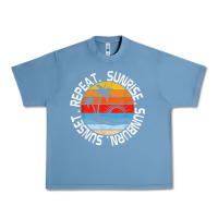Pebble Blue sunrise sunburn sunset repeat retro vintage gift vacation t shirt Urban Heavy Tee - tuanDangUi