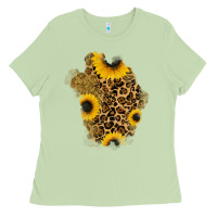 Matcha glitter sunflowers leopard patch Ladies Tee - RanaPortraitStore