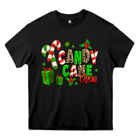 Black Candy Cane Crew Heavy Core Tee - MaliasSmallBusiness