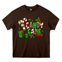 Chocolate Brown Candy Cane Crew Heavy Core Tee - MaliasSmallBusiness