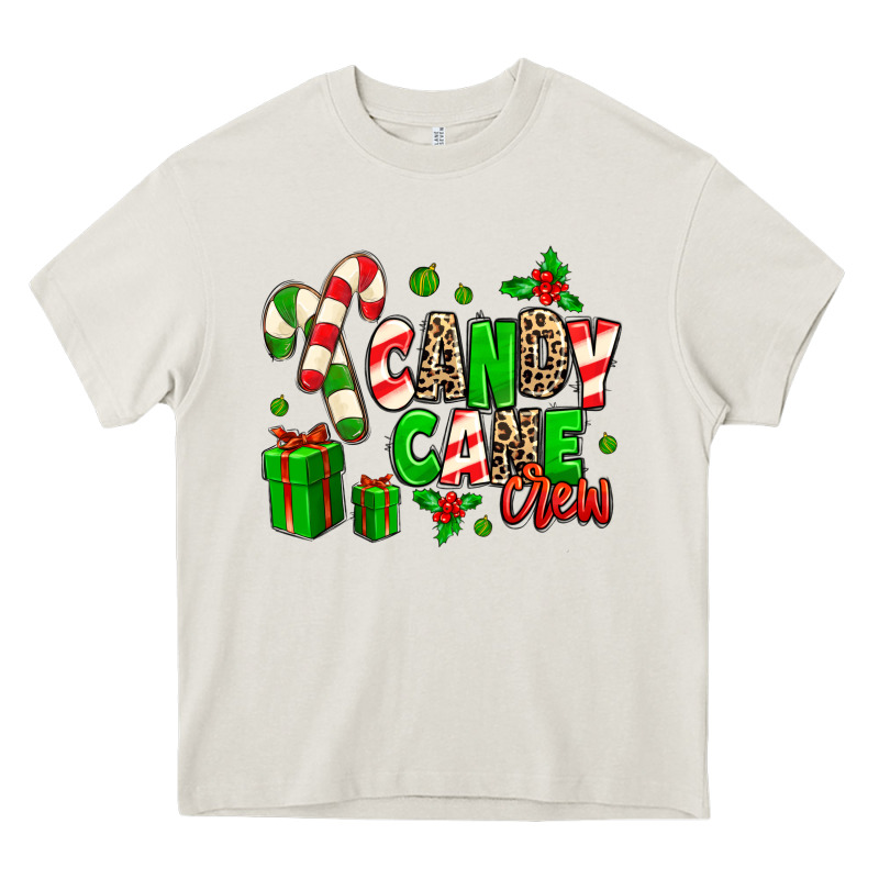 Candy Cane Crew Heavy Core Tee by MaliasSmallBusiness | Teevron