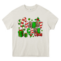 Cream Candy Cane Crew Heavy Core Tee - MaliasSmallBusiness