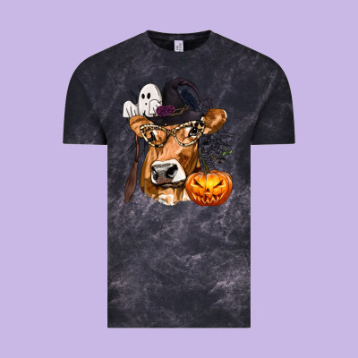 Boo Heifer Cow Halloween Vintage Tee Designed By Texasbilliewilder