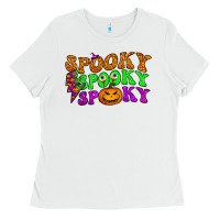 White spooky with lightning bolt Ladies Tee - BundleAndBundleShop