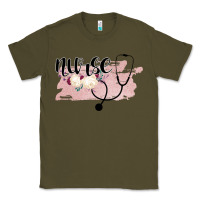Army Green Nurse Floral Classic Tee - Bettercallsaul