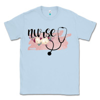 Dusty Blue Nurse Floral Classic Tee - Bettercallsaul