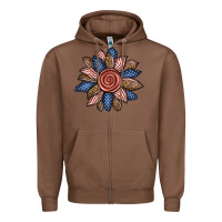 Chestnut american sunflower Zipper Hoodie - BundleAndBundleShop