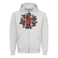 Dove Grey american sunflower Zipper Hoodie - BundleAndBundleShop