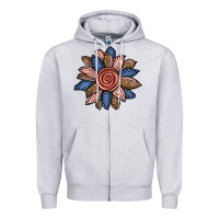 Heather Grey american sunflower Zipper Hoodie - BundleAndBundleShop