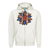 Oatmeal Heather american sunflower Zipper Hoodie - BundleAndBundleShop