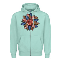 Seafoam american sunflower Zipper Hoodie - BundleAndBundleShop