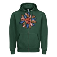 Sports Green american sunflower Zipper Hoodie - BundleAndBundleShop