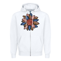 White american sunflower Zipper Hoodie - BundleAndBundleShop