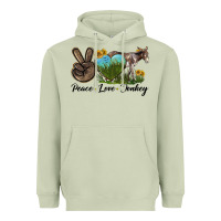 Matcha Peace Love Donkey Heavyweight Hoodie - LillyAllenDesigns