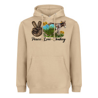 Mushroom Peace Love Donkey Heavyweight Hoodie - LillyAllenDesigns