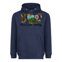 Navy Peace Love Donkey Heavyweight Hoodie - LillyAllenDesigns