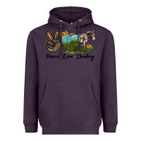 Plum Peace Love Donkey Heavyweight Hoodie - LillyAllenDesigns