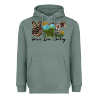 Sage Peace Love Donkey Heavyweight Hoodie - LillyAllenDesigns