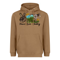 Toasted Coconut Peace Love Donkey Heavyweight Hoodie - LillyAllenDesigns