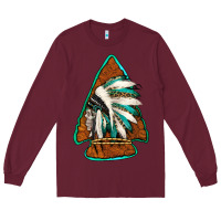 Burgundy indian headdress arrowhead Long Sleeve Tee - Jasminsmagicworld