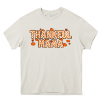 Cream Thankful Mama Heavy Core Tee - MaliasSmallBusiness