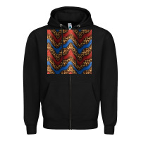 Black leopard 4th of july seamless pattern Zipper Hoodie - BundleAndBundleShop