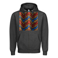 Charcoal Heather leopard 4th of july seamless pattern Zipper Hoodie - BundleAndBundleShop