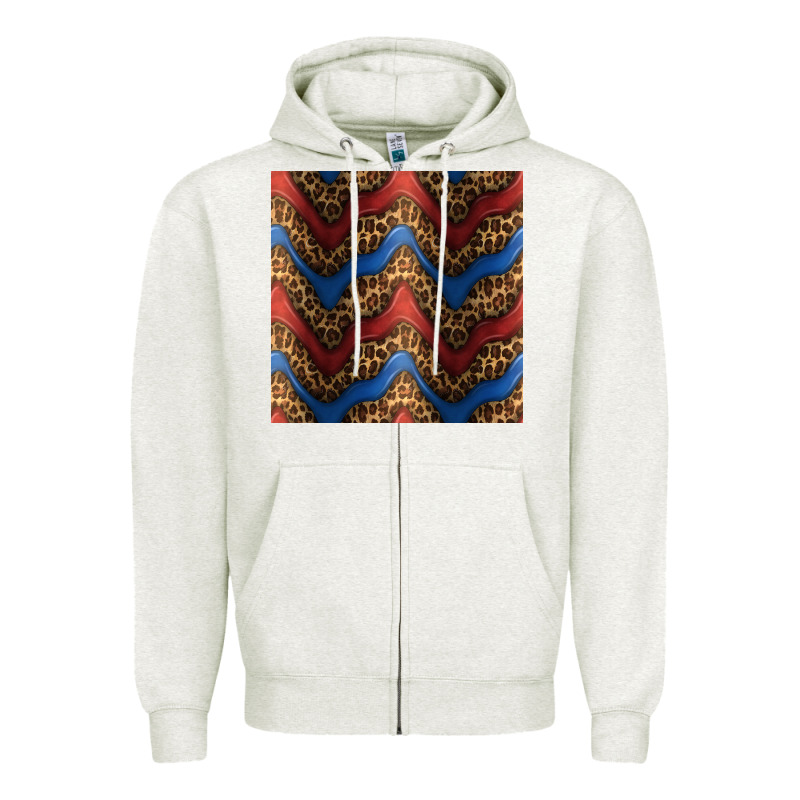 Leopard 4th Of July Seamless Pattern Zipper Hoodie by BundleAndBundleShop | Teevron
