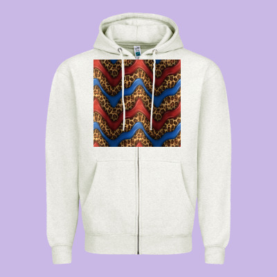 Leopard 4th Of July Seamless Pattern Zipper Hoodie Designed By Bundleandbundleshop