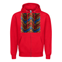 Red leopard 4th of july seamless pattern Zipper Hoodie - BundleAndBundleShop