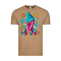 Vintage Coffee winter breast cancer ribbon Vintage Tee - NancyCooperArtShop