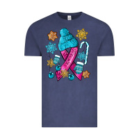 Vintage Denim winter breast cancer ribbon Vintage Tee - NancyCooperArtShop