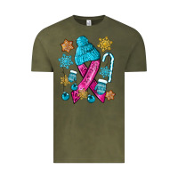 Vintage Olive winter breast cancer ribbon Vintage Tee - NancyCooperArtShop