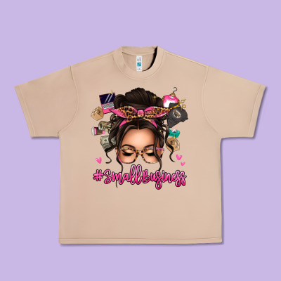 Small Business Messy Bun Urban Heavy Tee Designed By Texasbilliewilder